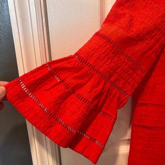 J. Crew Red Sheath Dress with Bell Sleeves - Picture 5 of 8